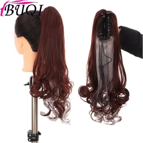 BUQI Synthetic Claw Clip Wavy Curly Ponytail Long Ponytail Extension Claw Clip In Ponytail Hair Extensions For Women