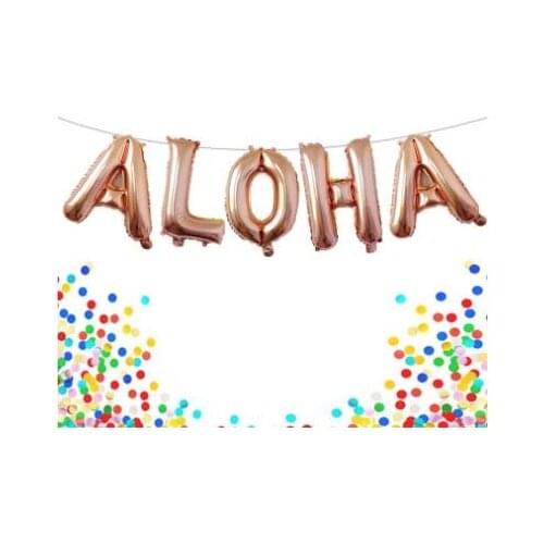100 Sets Hawaiian Party Foil Balloons 16Inch Metallic Mylar ALOHA Summer Party Birthday Balloons Favors Supplies lin4621