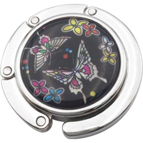 30PCS / LOT Portable Metal Foldable Bag Purse Hook Bag Holder hook portable Folding bag Hook Butterfly