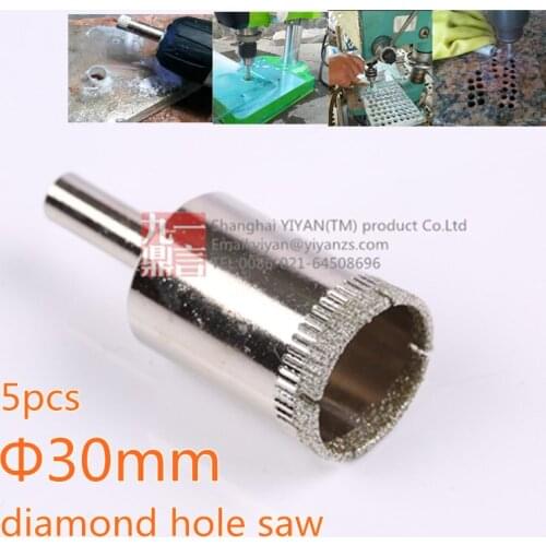 5pcs/lot 30mm High Quality Diamond Hole Saw Drill Bit For Ceramic, Porcelain Tiles, Glass, Marble, brick