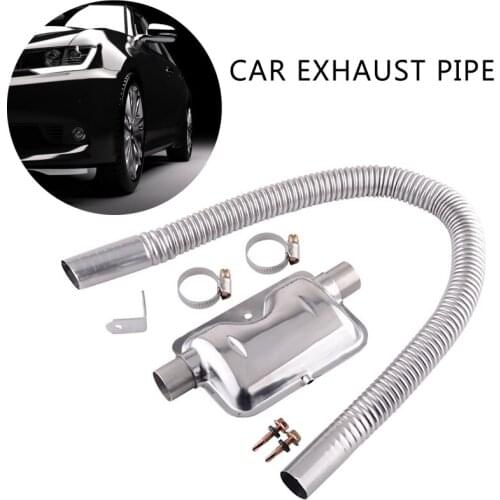 60-200cm Stainless Exhaust Pipe Silencer Clamps Bracket Gas Vent Hose Pipe Silence For Car Air Diesels Heater Car Accessories