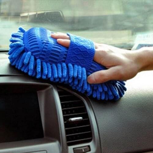 80% Hot Sale Auto Soft Chenille Sponge Hand Gloves Fleece Coral Car Cleaning Washing Brush