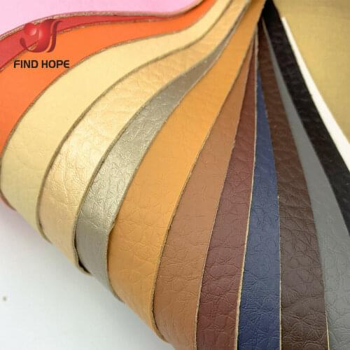 A4 20*30cm Solid Color Litchi Pattern Back Self adhesive Faux PU Leather Synthetic Fabric Repair Sticker For Sofa Car Wallet