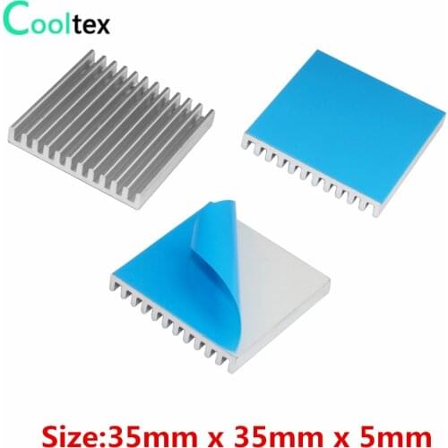 30pcs 35x35x5mm Aluminum Heatsink heat sink for Electronic Chip IC MOS Raspberry pi With Thermal Conductive Tape