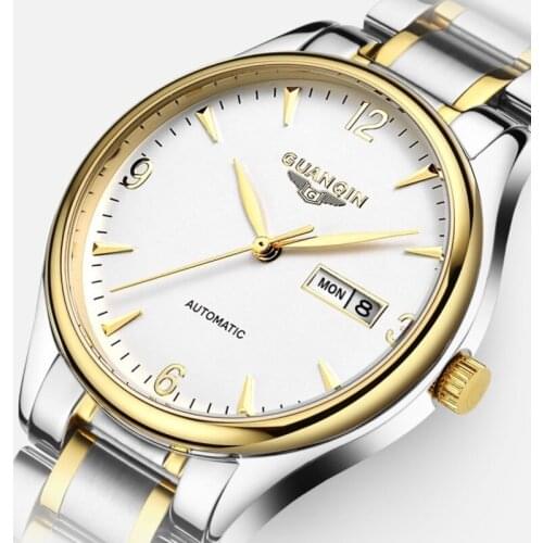 GUANQIN Luxury business men Watch Top Brand Automatic Watch Men Week Calendar Sapphire Waterproof Fashion mechanical watches