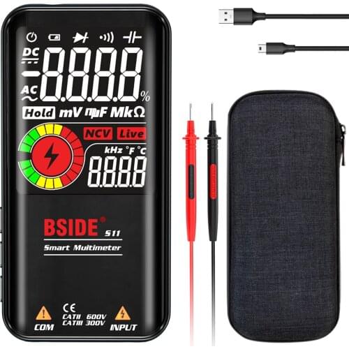 BSIDE S10 / S11 Digital Smart Multimeter Color LCD Display 9999 Digital DC AC Voltage Capacitor Ohm Diode NCV Hz Tester