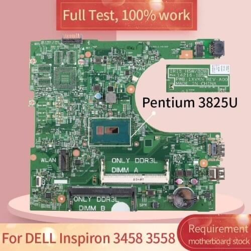 CN-0GH66Y For DELL Inspiron 3458 3558 14216-1 0GH66Y SR24B Pentium 3825U Notebook motherboard Mainboard full test 100% work
