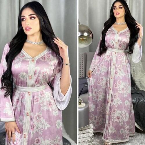 Dubai Abaya Women Muslim Hijab Dress Turkish Kaftan Moroccan Caftan Ramadan Islamic Clothing Arabic Robe Party Gown Jilbab Eid