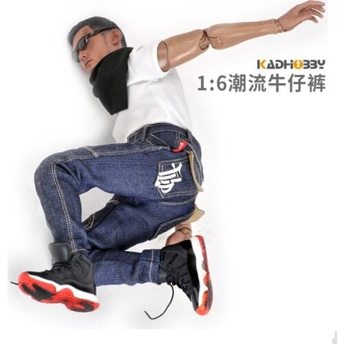 1:6 Soldier trend men and women hip-hop jeans model suitable for most elemental toy collection gifts in the market