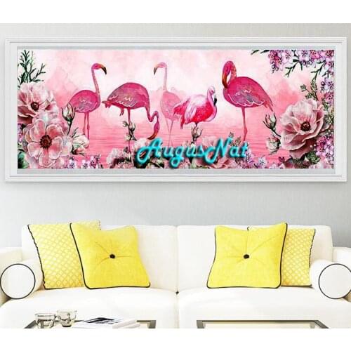 Flamingo diamond painting full square birds wall art animal diamond drawing stickers decor diy resin beads pasted picture craft