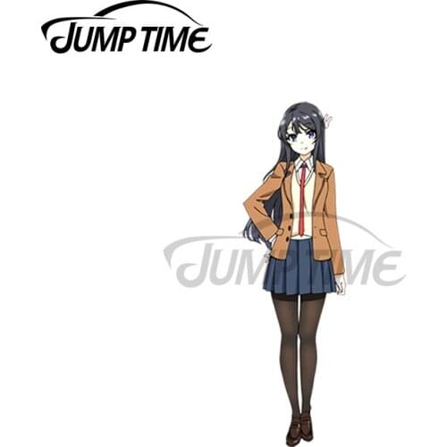 JumpTime 13 x 2.9cm For Mai Sakurajima Scratch-Proof Decal Trunk Windshield Bumper Car Stickers Refrigerator RV Decoration