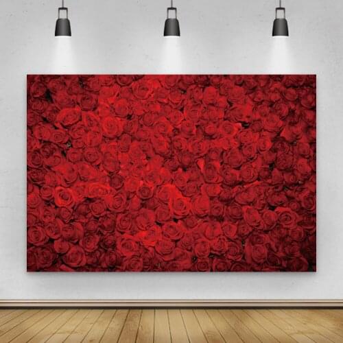 Laeacco Red Rose Flowers Photo Wedding Wall Love Party Decor Photophone Photographic Background Photo Backdrop For Photo Studio