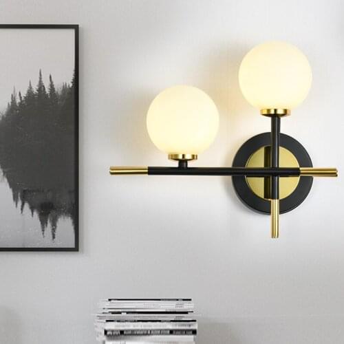 Minimalist Wall Lamp Bedroom Bedside Lamp Creative LivingRoom Background Wall led Light Room Lamp personality Glass Wall Sconce