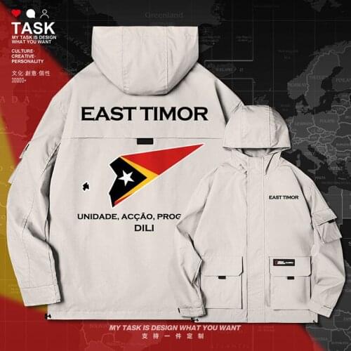 East Timor TMP Timor Leste Tetum East Timorese TL men jacket hooded map nation flag mens streetwear top mens clothes autumn