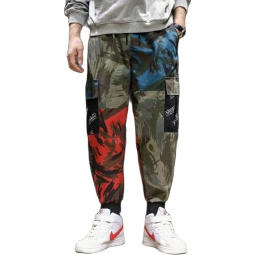 Mens Camouflage Multi-Pocket Overalls Joggers Pants Mens Cargo Pants Male Hip Hop Track Pants Fashions Overalls Large Size 5XL