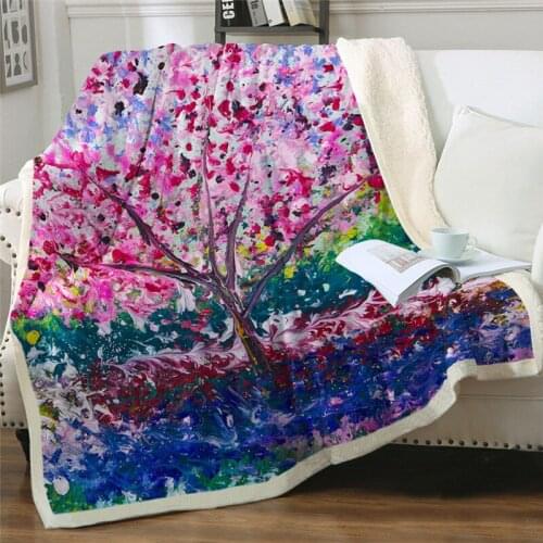 New trees in season changing bed cover landscape corset rose blanket