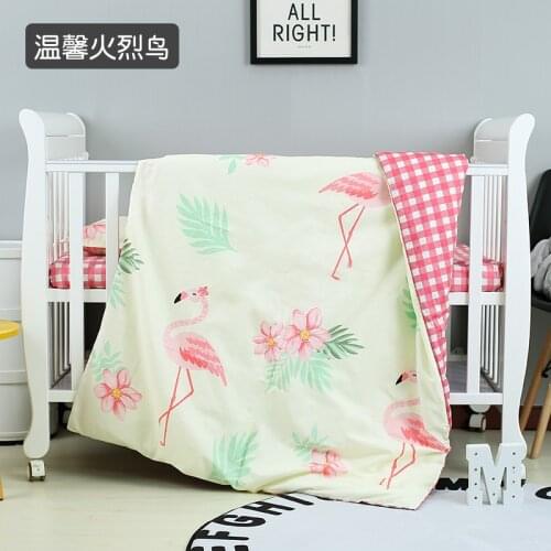 New Arrive Flamingo Newborn Crib Bedding Set Bed Linen Cotton Baby Cot Bedding cama bebe ,Duvet/Sheet/Pillow, with filling