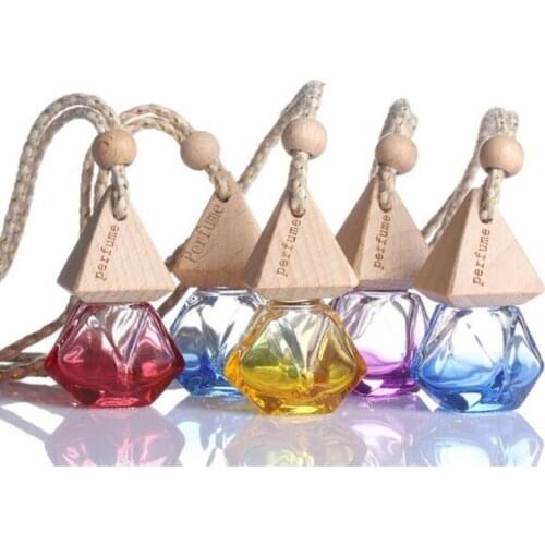 New Arrive Home Car Hanging Air Freshener Perfume Fragrance Diffuser Empty Glass Bottle