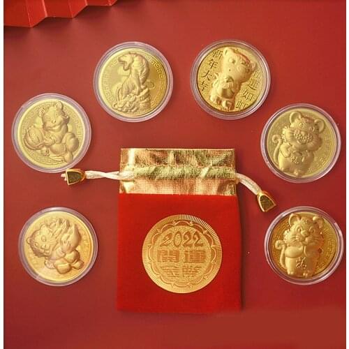 2022 China New Year Tiger Year Original Commemorative Coin Collection Gift China Zodiac Tiger Year Decoration Crafts Y
