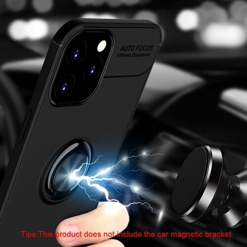 Metal Ring Stand Shockproof Case For iPhone 12 Mini 11 Pro Max Soft Silicone Back Cover For iPhone XS Max XR X SE2 8 7 6s 6 Plus