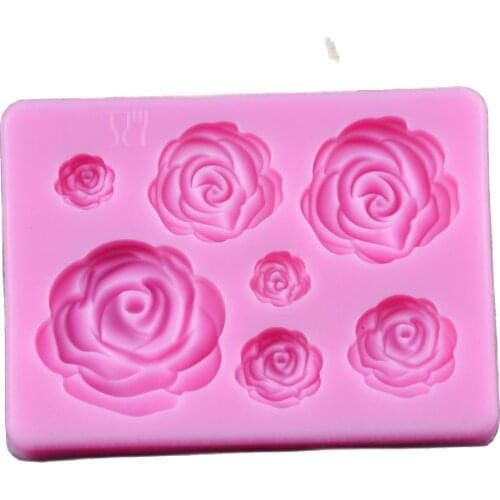 Rose Flowers Silicone Mold Cake Chocolate Mold Wedding Cake Decorating Tools Fondant Sugarcraft Cake Mold H948