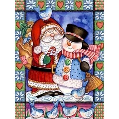 Santa Claus Snowman Bird Diamond Painting Round Full Drill Nouveaute DIY Mosaic Embroidery 5D Cross Stitch Cartoon Christmas