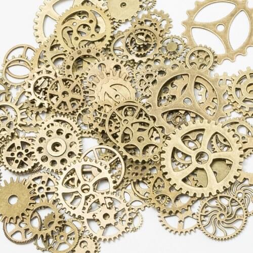 Mixed Types Steampunk Gears Pendant Metal Alloy 25g/lot Punk Gear Charms For Jewelry Making Findings DIY Handmade