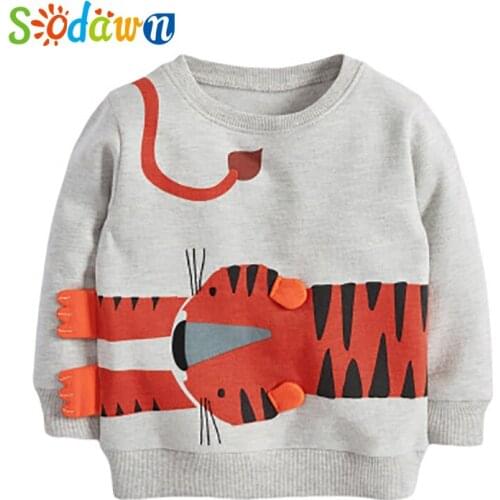 Sodawn Kids Sweatshirt 2-6Y Autumn Cute Cartoon Print Toddler Long Sleeve Sweatshirt Childrens Clothes Pullover Top