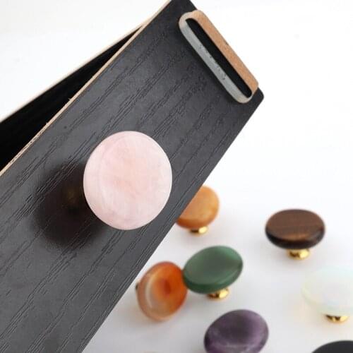 New Light Luxury Natural Rough Stone Crystal Kitchen Cabinet Door Drawer Handle Small Jewelry Box Decorative Furniture Pulls Diy