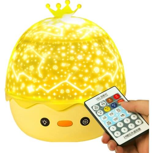LED Lamp Rojector Star Light Crown Duck Atmosphere USB Rechargeable Yellow Muise Night Lights