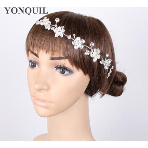 Full Acrylic&crystal flower Bridal wedding tiaras hair accessories women wedding Rhinestone crown accessories 2pcs/lot SYBC39