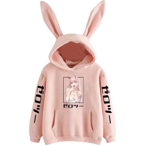 Anime darling in the franxx hoodie zero two Harajuku women girl kawaii cosplay rabbit DL8