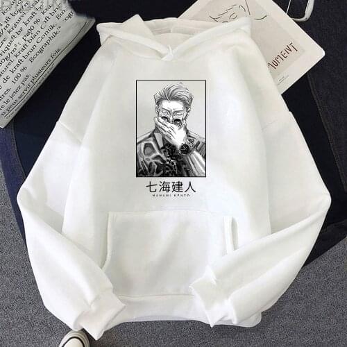 Japan Anime Jujutsu Kaisen Nanami Kento Hoodies Men Comic Print Streetwear Casual Harajuku Autumn Winter Hooded Tracksuit Unisex