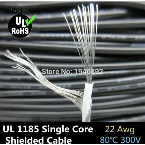 UL1185 22AWG Single Core Conductor Tinned copper Sprial Shielded audio cable Speaker Wire cable Signal Cable