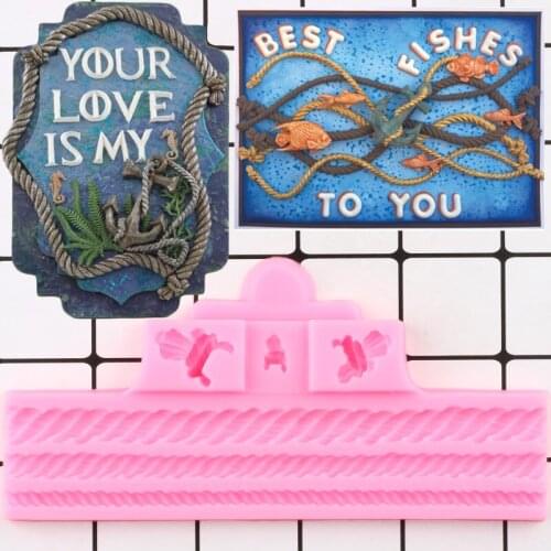 Rope Cupcake Topper Silicone Mold Party Baking Fondant Mould Cake Border Cake Decorating Tools Candy Resin Clay Chocolate Molds