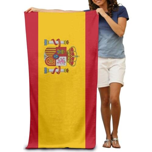 Spain Flag Towel Surf Beach Wetsuit Bath Watersports Activities Adults Men Women Swimming Resort Gym Sports Washcloth