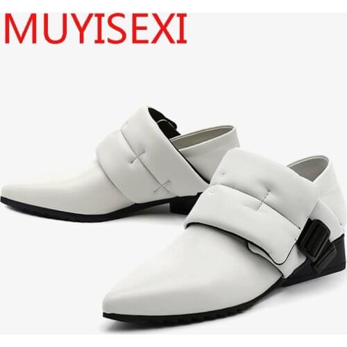 Ankle Boots for Women Shoes Retro 3cm Heel Casual Pointed Toe Ladies Genuine Leather Work Shoes White Black HL179 MUYISEXI