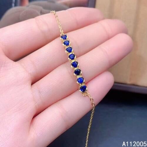 KJJEAXCMY Fine Jewelry 925 Sterling Silver inlaid gemstone sapphire women hand bracelet vintage support detection