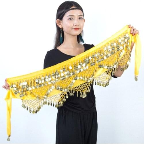 New Style Women Belly Dance Waist Chain Hip Scarf Accessories Belt Skirt Bellydance Coins Waist Belts Adult Dancewear High Quali