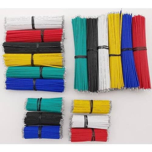 100Pcs Double-head Tinned PCB Electronic Wire 24AWG Breadboard Jumper Cable Wires for Arduino Blue Green Yellow Black Red White