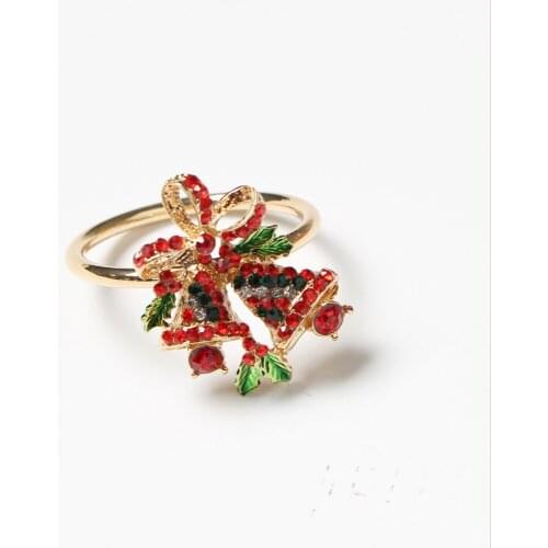 6pcs/lot Christmas Series Elk Garland Christmas Tree Bells Napkin Ring Napkin Button Paper Towel Ring