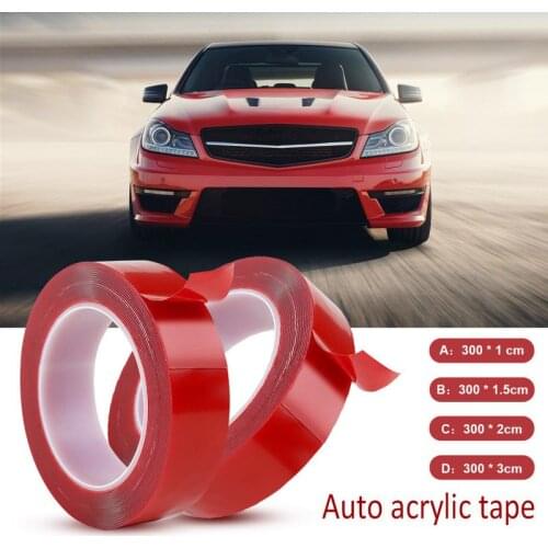 Car Acrylic Tape Red Transparent Silicone Double Sided Sticker For Car High Strength No Traces Adhesive Sticker