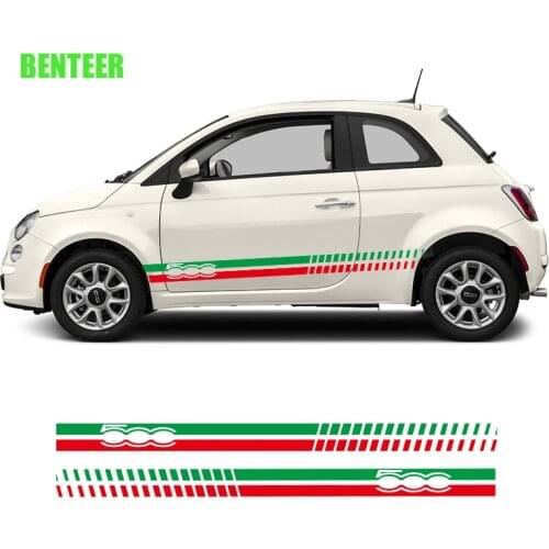 2pcs car side sticker for fiat 500