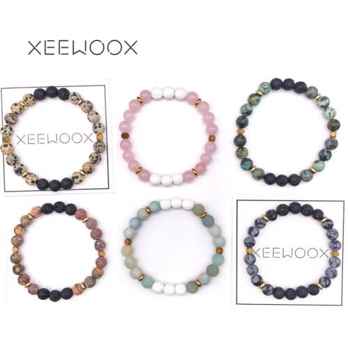 Essential Oils Diffuser Yoga Lava Natural Stone Colorful Bead Bracelet For Women Man Girl Gift Boho Couple Bracelet 2019 New