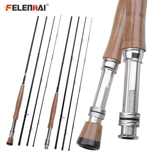 FELENHAI PHISHGER Fly Fishing Rod 9FT 6#/8# Light Weight Travel Carbon Fiber Medium Fast Flying Trout River Stream Pole