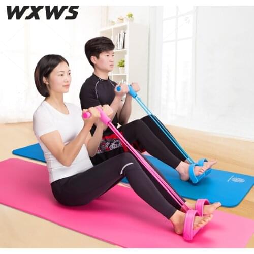 Fitness Gum 4 Tube Resistance Bands Latex Pedal Exerciser Sit-up Pull Rope Expander Elastic Bands Yoga equipment Pilates Workout