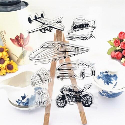 Hot selling Train plane alphabet transparent clear stamp / silicone seal roller stamp DIY scrapbook album / card production