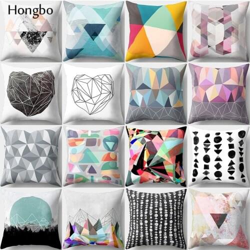 Hongbo 1 Pcs Colorful Marble Geometric Printed Pillow Case Cushion Cover Bed Pillowcase For Car Sofa Home Decor Decoration