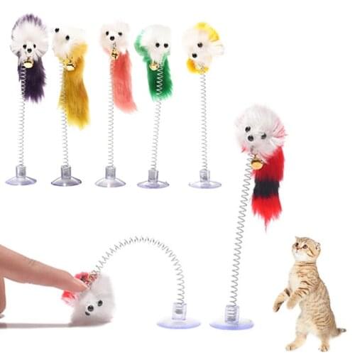 Cat Toy Stick Feather Wand With Bell Mouse Cage Toys Plastic Artificial Colorful Cat Teaser Toy Pet Supplies Random Color