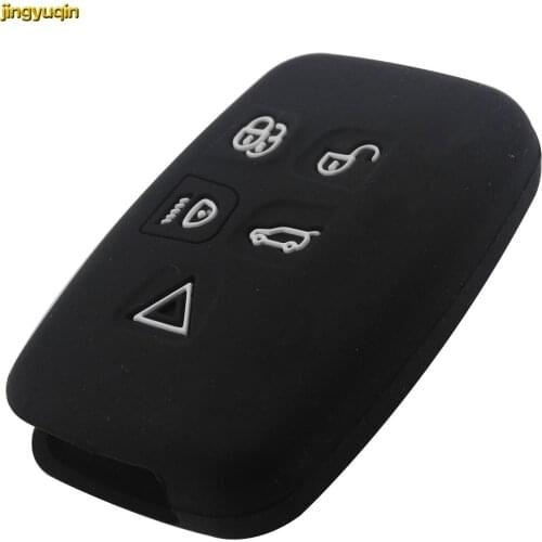 Jingyuqin 15pcs Silicone Remote Car Key Case For Land Rover Range Rover Discovery Evoque High Quality 5 Button Smart Key Cover